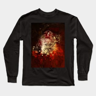 Awesome lion on vintage background Long Sleeve T-Shirt